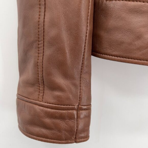 GUESS Women's Biker 100% Leather Lined jacket Size L - Picture 6 of 8